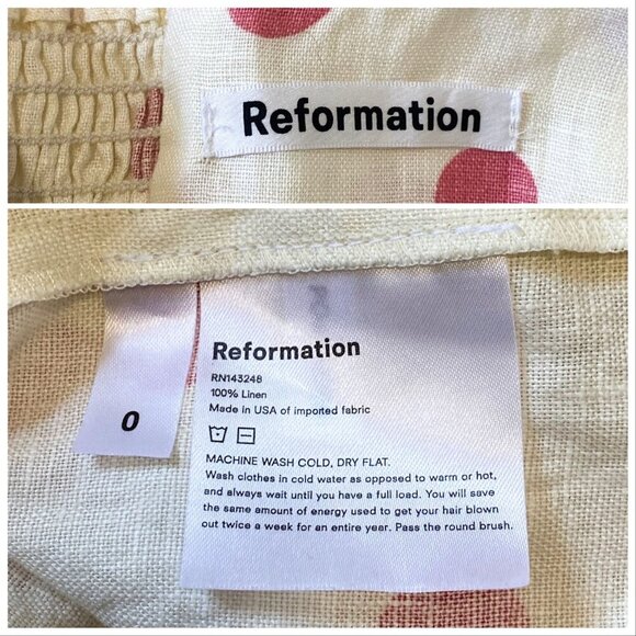 Reformation Turnip Dress - Andie, Linen mini dress,‎ Size 0 - Picture 4 of 15